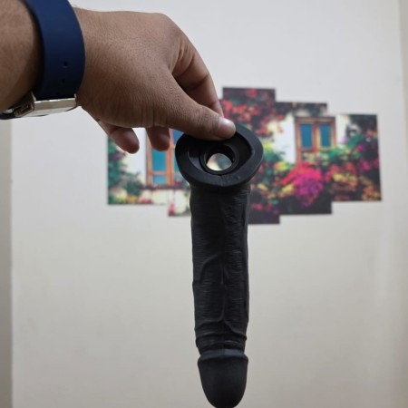 Black Jumbo Silicone Reusable Condom 8 inchi